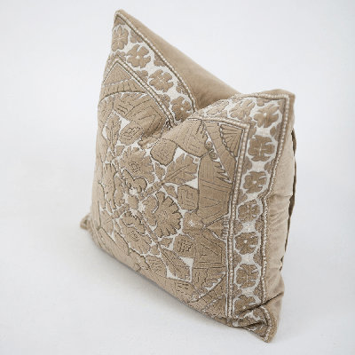 Kilim Velvet Natural Lounge Cushion 55 X 55Cm