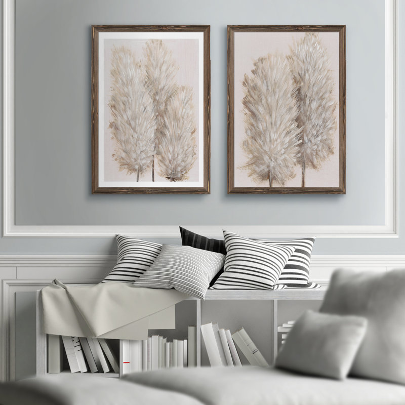 «Pampas Grass III» par Vincent Van Gogh - ensemble de reproductions d'art encadrées, Espresso Framed Canvas, Pas de tapis