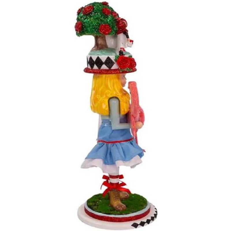 19-Inch Multicolored Hollywood Alice Nutcracker with Pink Flamingo
