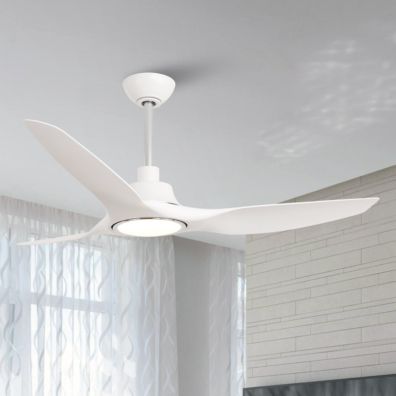 52" 3 - Blade Smart Ceiling Fan with 3CCT Dimmable LED Lights and Remote Control, Compatible with Alexa/Google, White