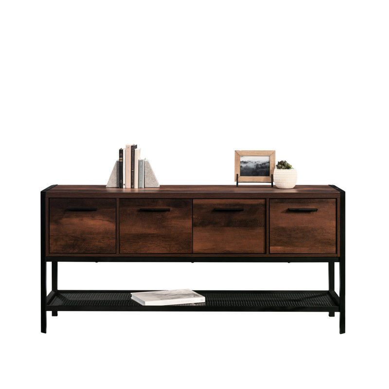 Brun polyvalent, compartiments cachés, deux tiroirs classeurs, bureau personnel, design contemporain, assemblage facile