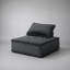 Canapé modulaire en velours noir avec repose-pieds 5 pièces