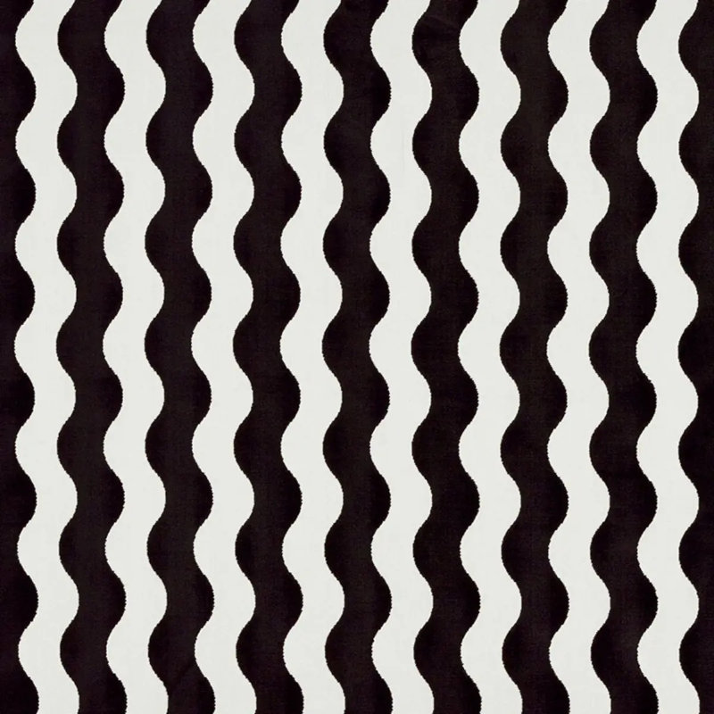 Tissu en velours Schumacher x Miles Redd The Wave, Noir