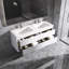Meuble-lavabo mural flottant avec double surface de comptoir en blanc-571681137-570552125