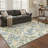 Aura Floral Machine Washable Blue/Beige/Green Indoor Area Rug With Non-Slip Backing-1549941607-1555373003