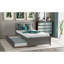Lit plateforme élégant avec lit gigogne gris - Structure en bois massif