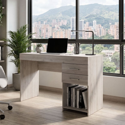 Jayleene Computer Desk with Drawers and Open Storage Shelf – Home Office Writing Desk