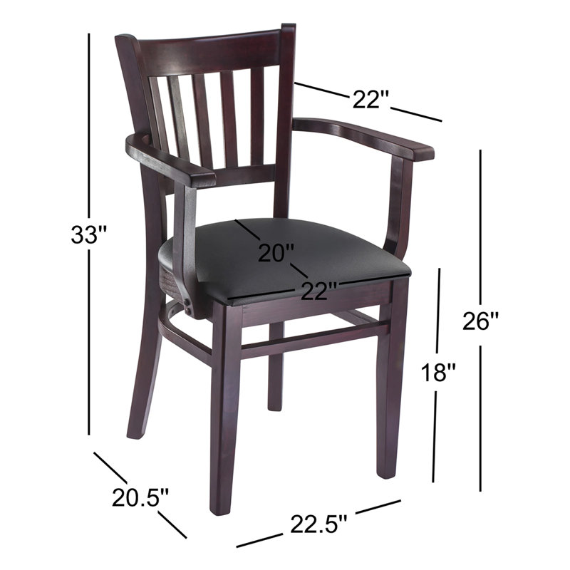 Chaise rembourrée Stahr, Acajou foncé