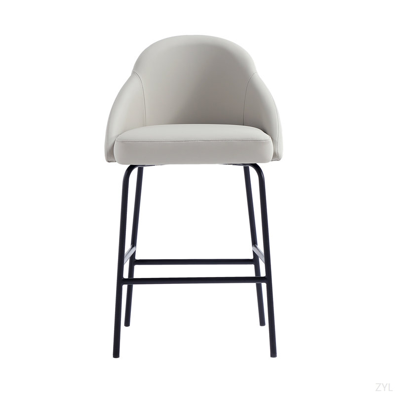 Tabouret de comptoir rembourré en métal Gracie, Noir, Noir