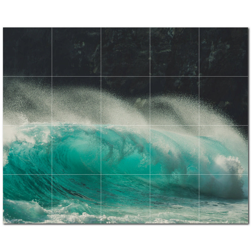 Murale décorative en céramique 12 po x 12 po Waves Photo