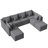8 - Piece Upholstered Modular Corner Sectional With Storage Ottoman-219063017