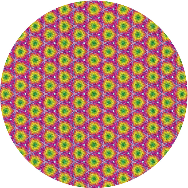 Tapis orange tissé à la machine, Rond 6 pi