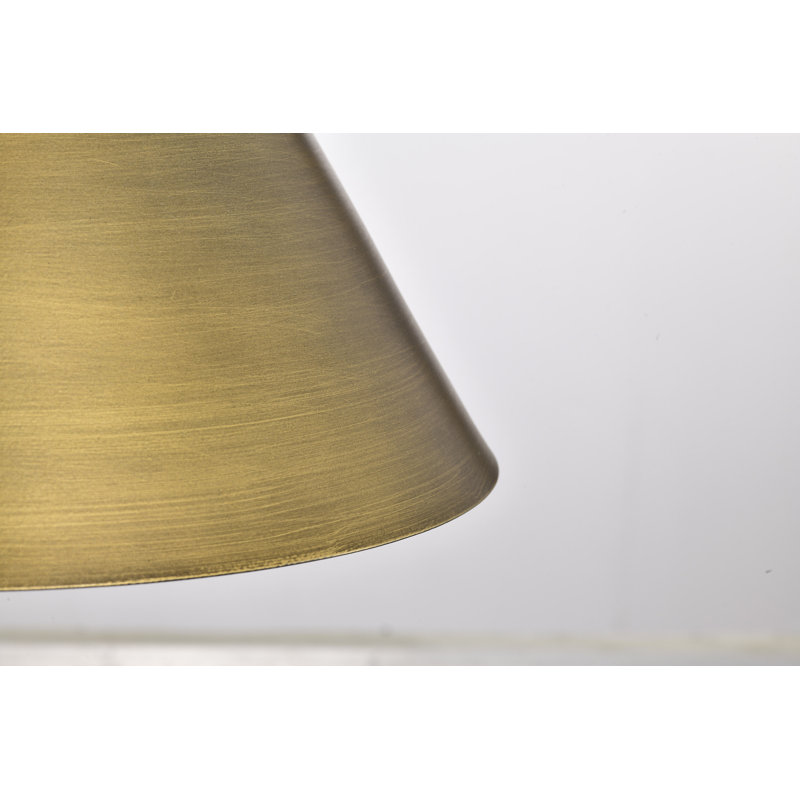 Luminaire suspendu conique à 1 lumière Maricarmen, H 52,75 po x l 12,75 po x P 12,75 po, Laiton naturel