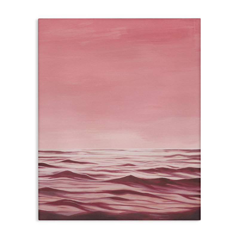 «Pink Sea Waves», art mural sur toile par Grace Popp, H 20 po x l 16 po