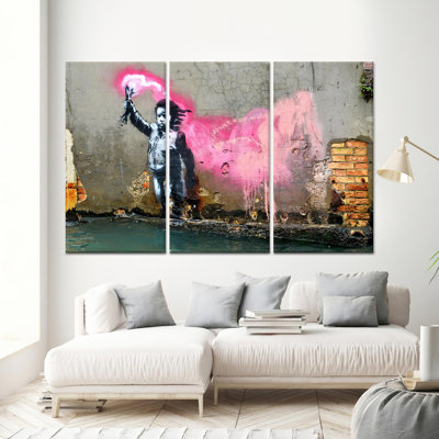 Impression sur toile Banksy, «Childrant Graffiti»: décoration murale moderne, toile tendue 3P