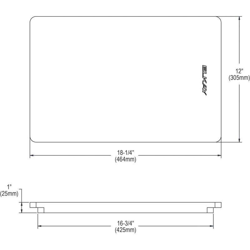 Elkay Acacia 12-1/2" x 18" x 1-1/2" Cutting Board