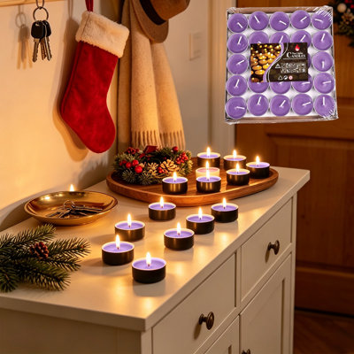 Décoration de Noël : 50 bougies en cire à thé naturelles, avec coque en aluminium, idéales pour la maison. Bougies parfumées à la cire à thé, sans fumée, parfaites pour la méditation et le culte de Bouddha.