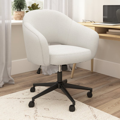 Meila Mid Century Modern Desk Chair For Home Office, Adjustable Seating With Wheels And Swivel Base by George Oliver