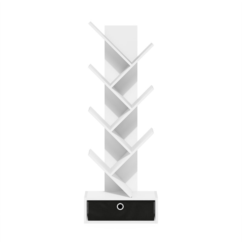 Nickeya Bookcase, White/Black