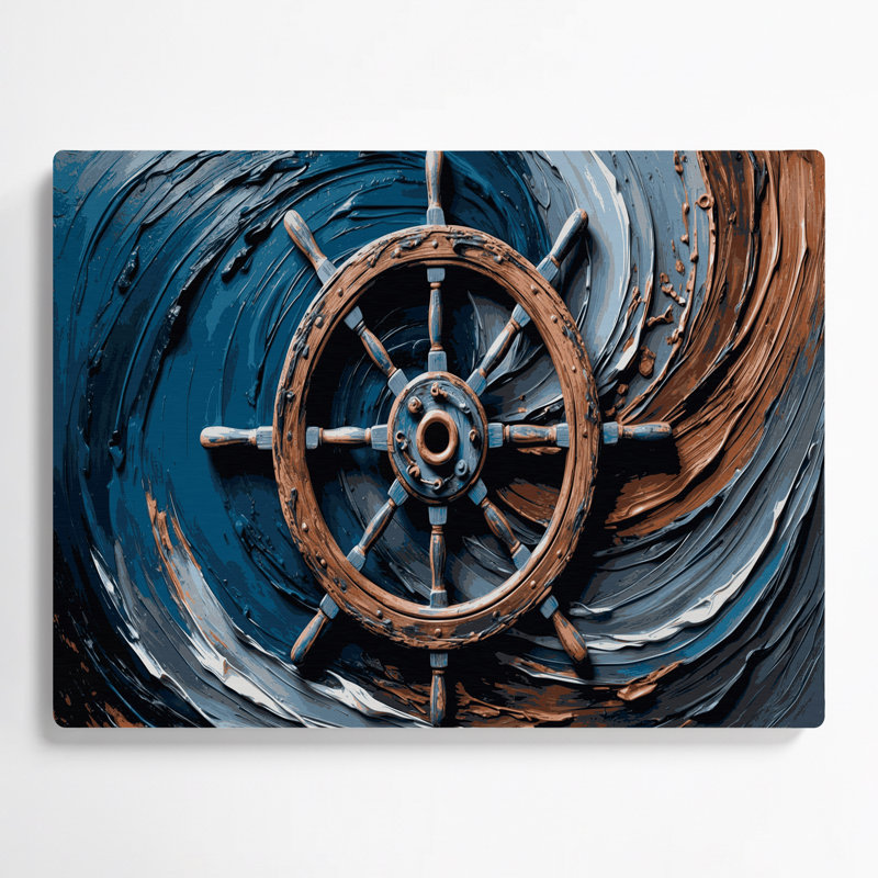 Art mural gris nautique en bois patiné, H 20 po x l 24 po