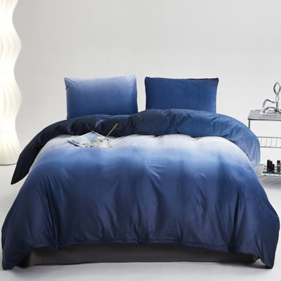 Velvet Comforter Flannel 3 PCs Bedding Set Farmhouse Warm Bed Comforter Set
