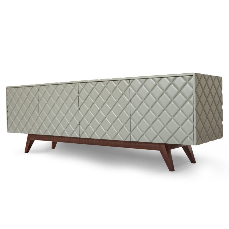 Buffet en bois massif 81 po, Gris clair