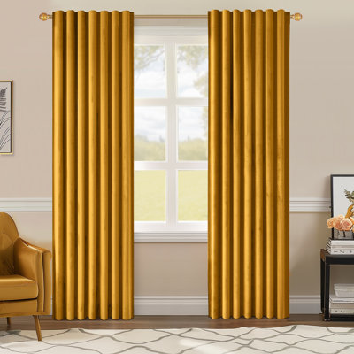 Alicea Velvet 100% Blackout Thermal Curtain Panel Pair