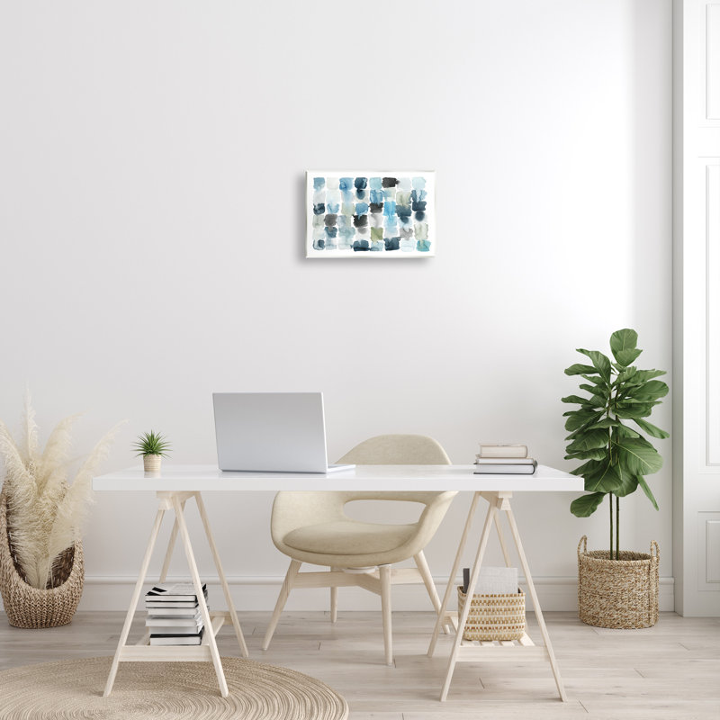 «Ocean Inspired Abstract Tiles Blue Green Watercolor» par Grace Popp, H 10 po x l 15 po