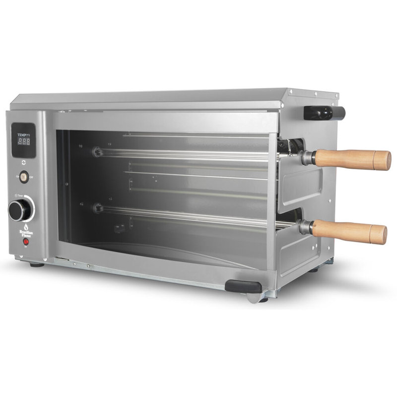 21" W x 12.4" D Indoor/Outdoor Use Single Burner Freestanding Electric Grill, Silver