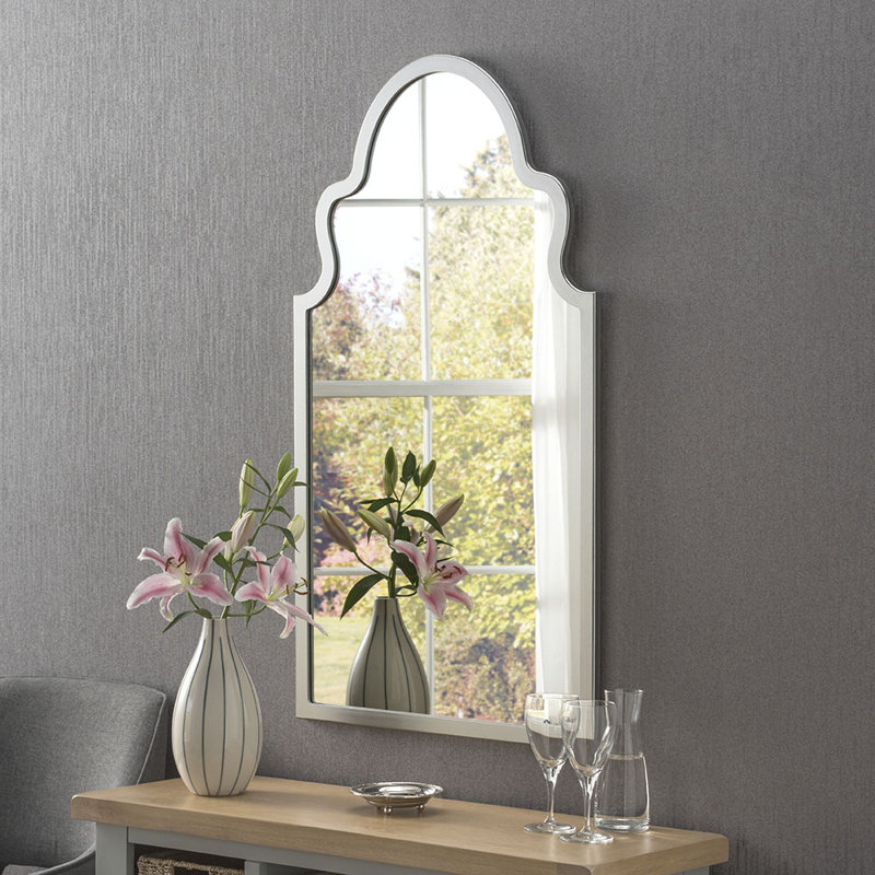 Bagneux Moroc Arch Wood Framed Wall Mounted Accent Mirror, 107.5cm H x  60.4cm W, Black