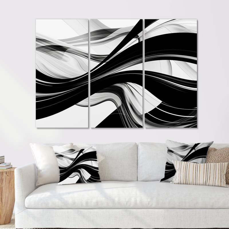 Cytlaly - Ensemble de décorations murales vagues, Toile tendue, H 40 po x l 60 po x P 1 po