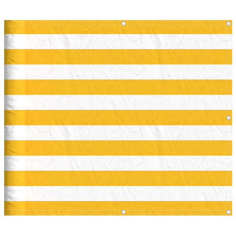 Balcony Screen Yellow And White Stripe, 90cm H x 800cm W
