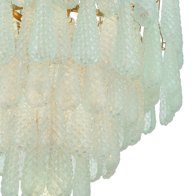 Lustre en laiton vieilli 21 lumières Mazzo, Vert