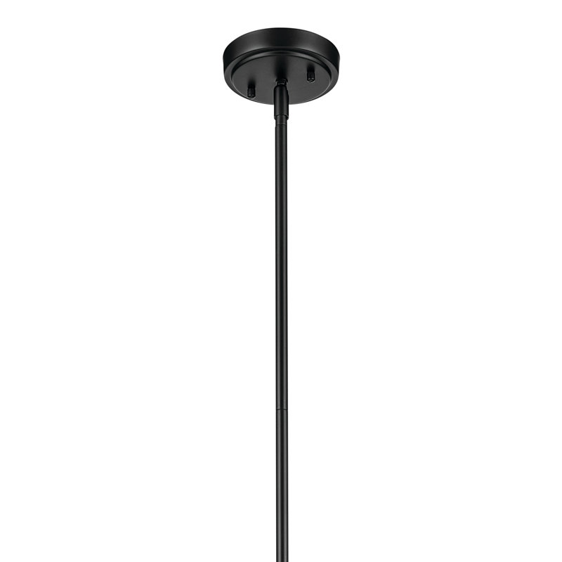 19.75" 1-Light Bell Pendant with Clear Seeded Glass, Satin Black