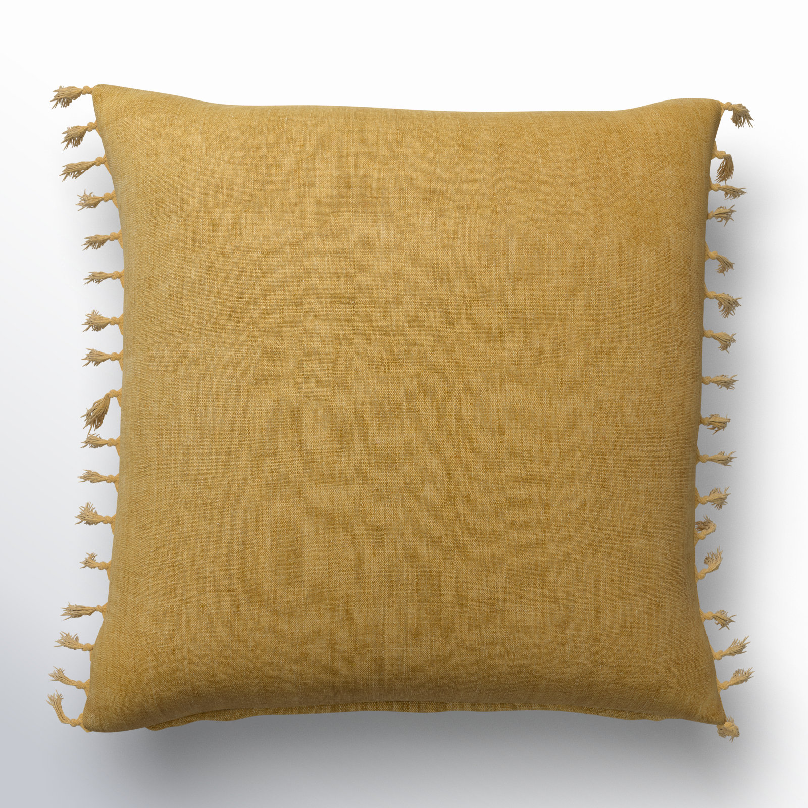 Sharron 20" x 20" Linen Pillow Cover, Olivenite, Down