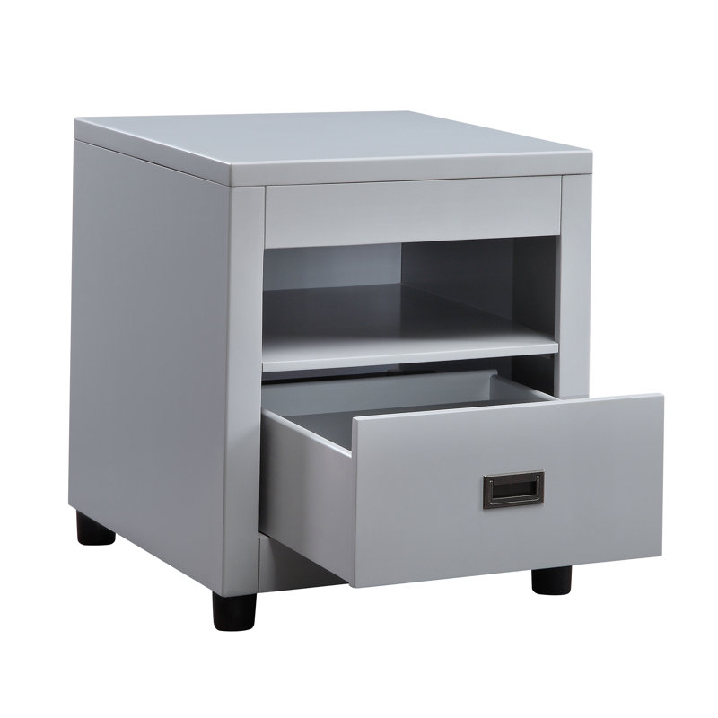 1 - Drawer End Table in Gray