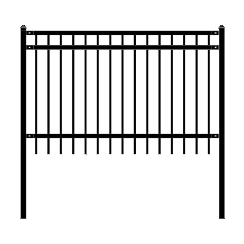 ALEKO 4 ft x 6 ft Black Painted Steel Fence Panel