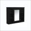 Pharmacie murale 35x28 avec 6 tablettes ouvertes et tablettes réglables - Noir