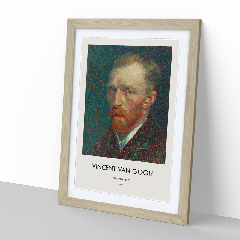 Self Portrait Vol.5 by Vincent Van Gogh - Picture Frame Painting, Oak, 36cm H x 27cm W x 2cm D