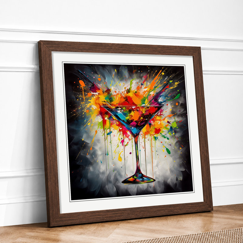 Cocktail Abstract Art No.1 - Framed Print, Walnut