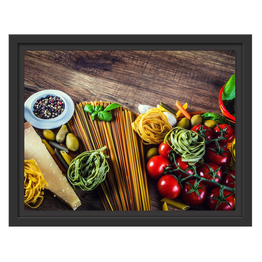 Gerahmter Fotodruck 'Pasta Italia mit Tomaten'