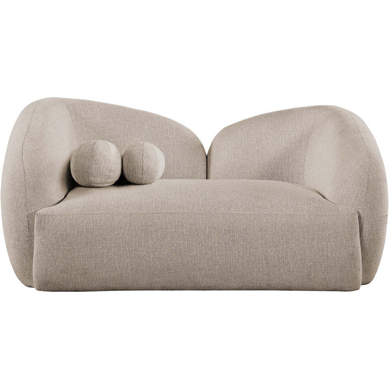 Causeuse en tissu Elowen, Tissu beige