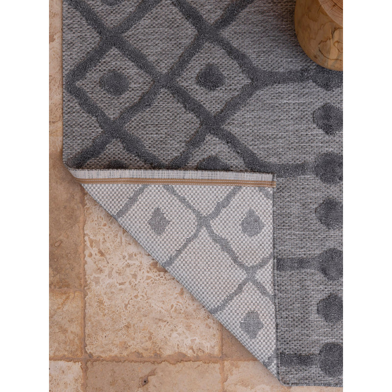 Rasaan Rectangle Geometric Shapes Indoor / Outdoor Area Rug, Rectangle 3'11" x 5'10"
