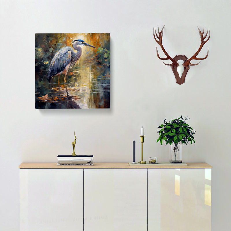 Heron Post-Impressionism No.1 - Wrapped Canvas, 35cm H x 35cm W x 3cm D