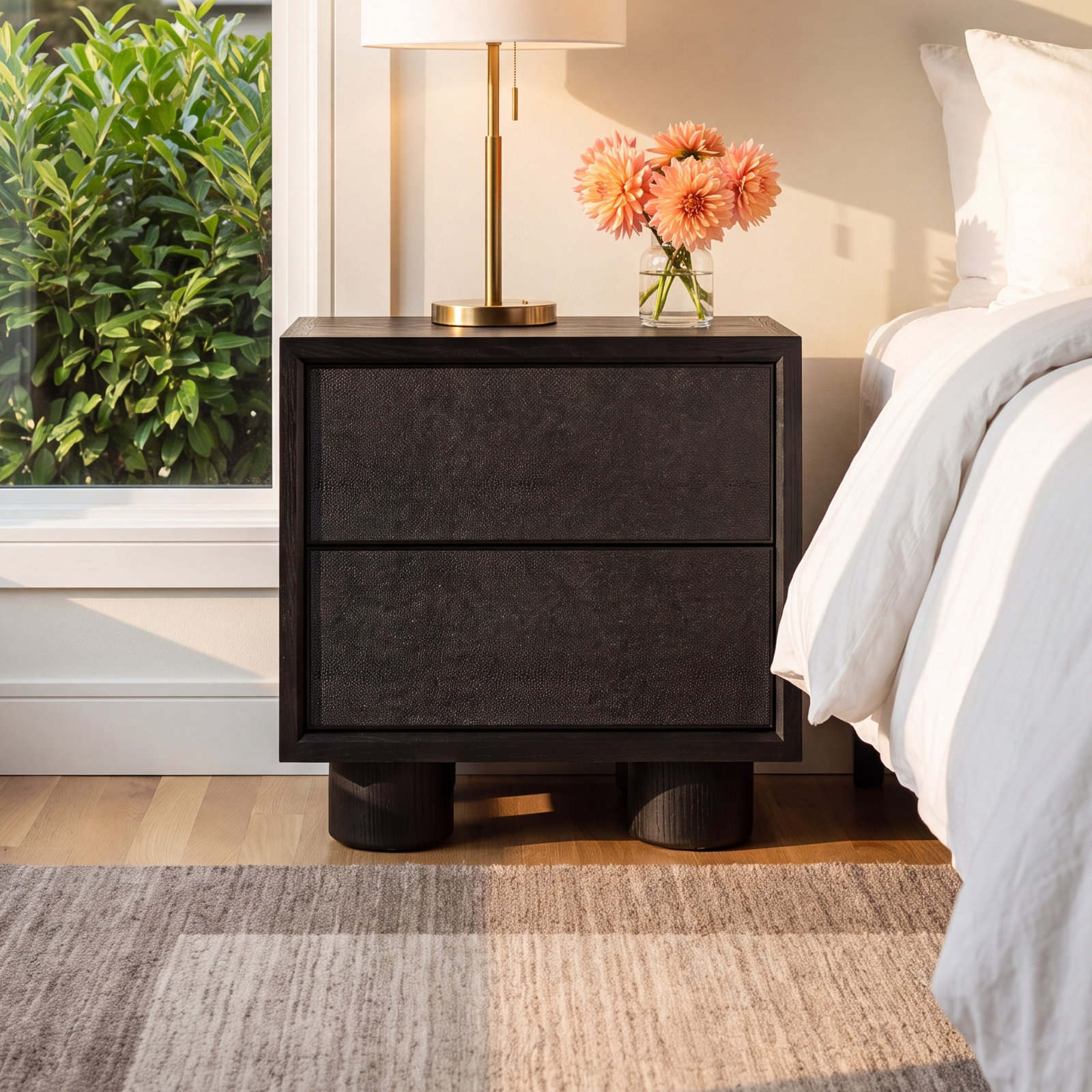 2 - Drawer Nightstand, Black