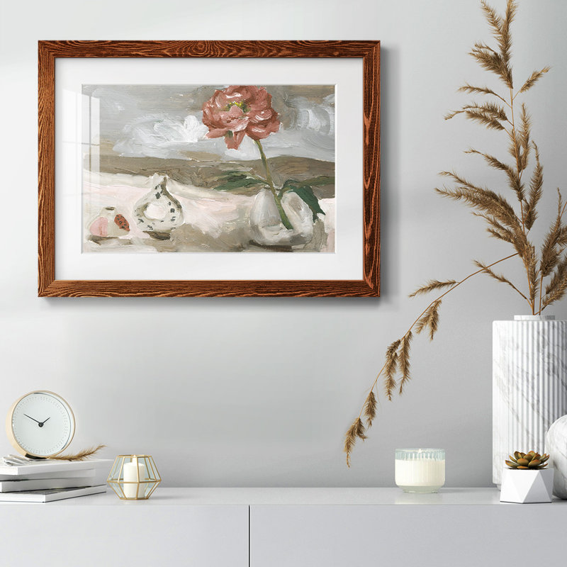 Vase de fleurs roses IV, Érable, H 26 po x l 38 po