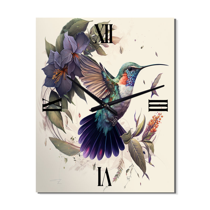 Horloge murale mauve Colibri, Moyen