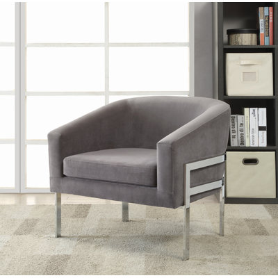 Fauteuil demi-tonneau en velours Abital