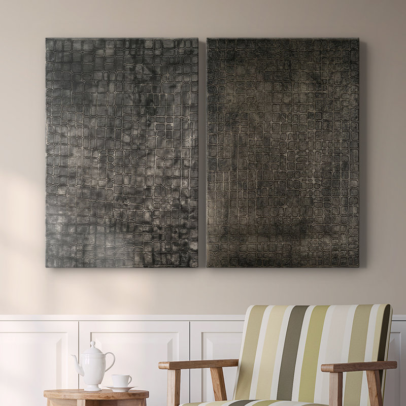 Lattice Lustre II - Toile tendue avec châssis de qualité supérieure - Prêt à être accroché, H 48 po x l 64 po