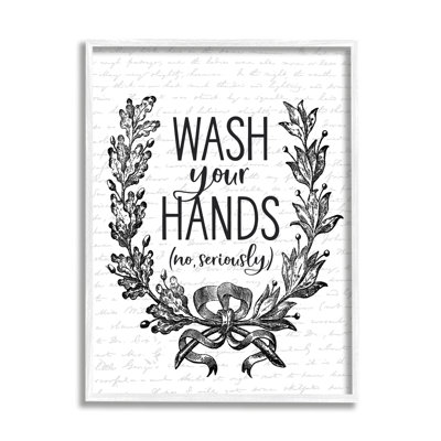 " Wash Your Hands Seriously Elegant Bathroom Word Design "